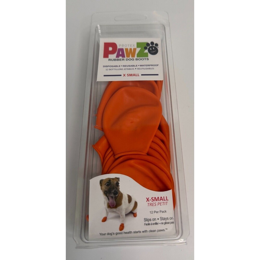 PawZ Rubber Dog Boots - Waterproof Non-Slip Dog Shoes for Hot Pavement, 12 Pack